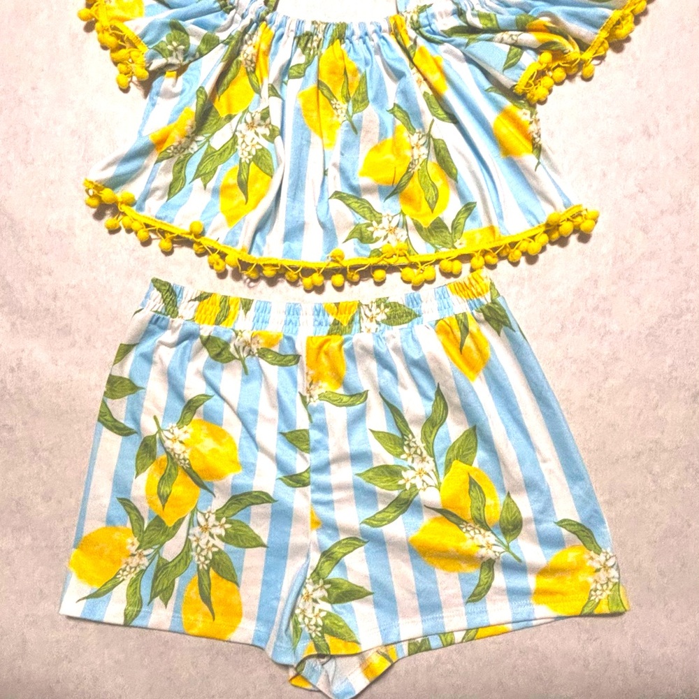 Bonnie Jean, Lemon Stripe Two-Piece set